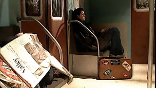 Hot girl has her tight cunt fucked in train cab