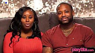 Black amateur couple eager to try a threesome w...