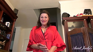 AuntJudys - Your Big Ass Full Bush Step-Aunt Joana gives you a Taboo Massage (POV Experience)