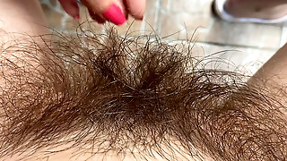 Big Clit Super Hairy Pussy In Extreme Close-Up