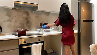 Fucked a hot neighbor in the kitchen