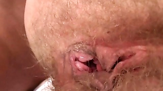 Hairy old granny threesome with stranger