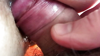Close up of pussy fucking. Pissing while fucking inside the hairy pussy. Pissing pussy.