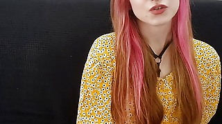 Casting Of A Pink-Haired Girl in Jeans - Hard Fuck in The Mouth