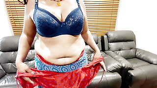 Beautiful Indian Wife Stripping off Saree - Pleasuring herself - EROTIC show