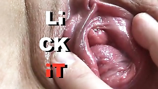 Cum twice in tight pussy and clean up after himself. Creampie eating. Close-up.