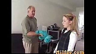 Sweet legal age teenager daughter punished by daddy