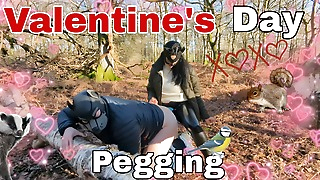 Valentine's Day Pegging in the Woods Surprise Woodland Public Femdom FLR Bondage BDSM FULL VIDEO Strapon Strap On
