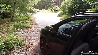 Horny Wife stops the Car to Fuck and Suck and Squirt by the side of the road