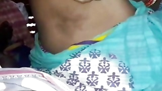 Bhabhi handjob while showing her big boobs during night time in indian Village