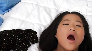 Asian stepdaughter POV sucks and fucks with her stepdad
