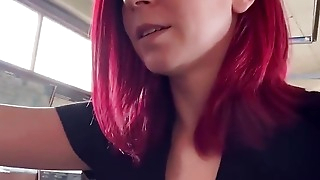 MyDirtyHobby - Gorgeous redhead masturbates while at the mechanic