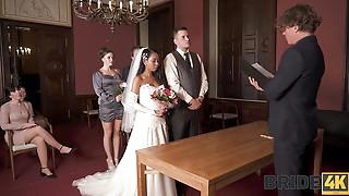 BRIDE4K. Couple starts fucking in front of the guests after wedding ceremony