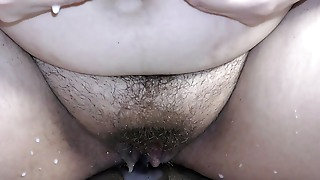 Pregnant wife started milking her lactating big boobs while big creampie leaking from her pussy - Milky Mari