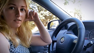 Helped the blonde fix the car and fucked her