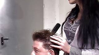 Private porn at the hairdresser
