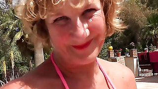 AuntJudysXXX - Horny Mature Cougar Mrs. Molly Sucks Your Cock by the Pool (POV)