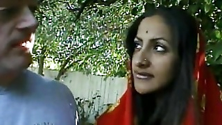 Indian slut in sari sucks meaty boner while getting her wet starved cunt banged