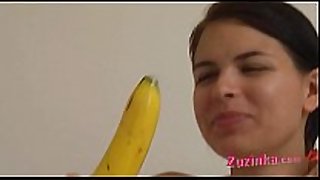 How-to: youthful dark brown hair hair Married wench teaches using a banana