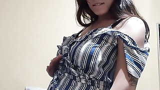 Busty pregnant makes you cum with her tits