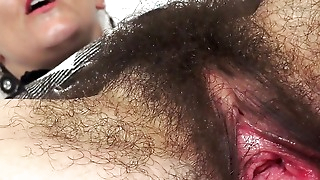 Hot hairy MILF Valentina Ross pussy gaping, stretching and fingering