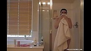 Tattoo ribald floozy amateur dirty whore BBC floozy shows all in shower