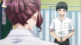 Anime pupil dissimulate his reply to teacher into coitus usherette