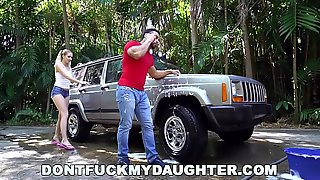 DON'_T FUCK MY DAUGHTER - Naughty Teen Sierra Nicole Fucks Carwash Man