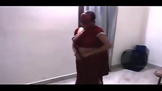 Indian Bhabhi dance with devar In Red Saree