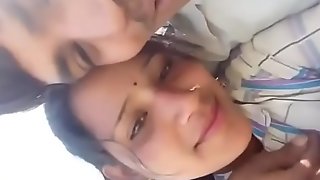 Village lovers kissing in jungle