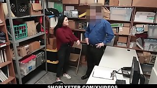 Shoplyfter - legal age teenager receives abused by lp officer...